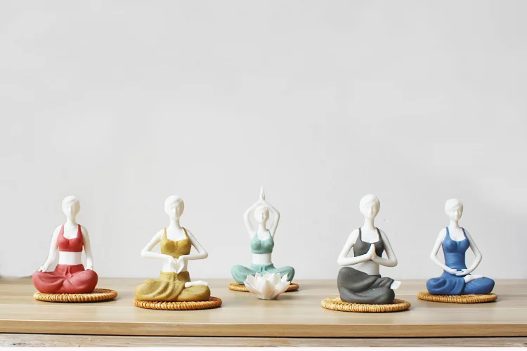 Creative Yoga Beauty Figurines Ceramic Character Decoration Crafts Office Tea Ceremony Accessories Statue Boutique Souvenir Gift