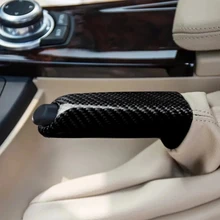 Couverture de poignée de frein à main de voiture en Fiber de carbone véritable, accessoires de Modification d'intérieur de voiture pour BMW série 3 GT F30 F34 F35 F36