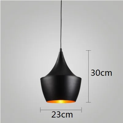 Black- 23CM Подвесной светильник s современный подвесной светильник промышленный подвесной светильник для кафе столовой ресторана кухни Домашний Светильник - Цвет корпуса: Black- 23CM
