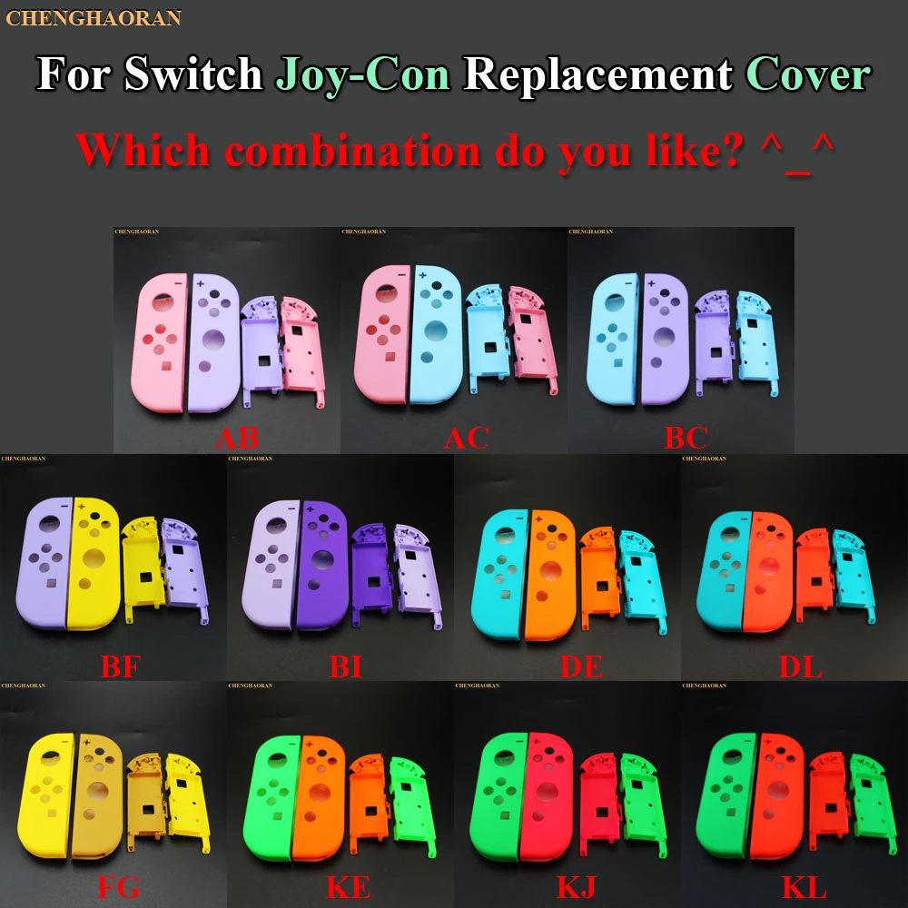 1 комплект, набор конфетных цветов, комбинированный, для Kind NS Switch Joy-Con, сменный корпус, чехол для NX Joy Con, чехол для контроллера, розовый, синий