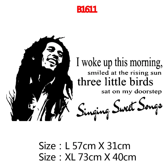 Colorful Soul Music Singer Bob Marley Removable Art Vinyl Wall Stickers For Kids Rooms Waterproof Wall Art Decal Style20