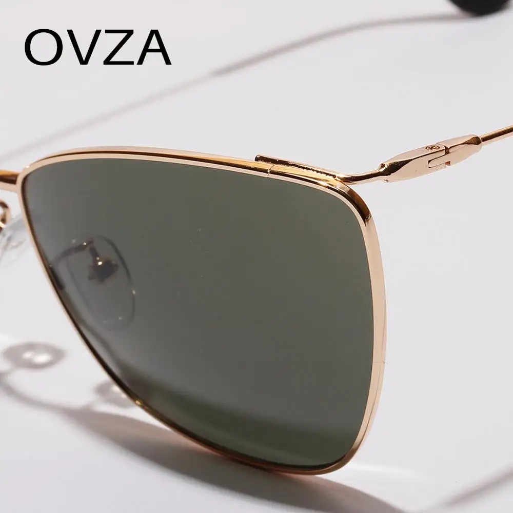 OVZA ретро солнечные очки с защитой от УФ-излучения леди брендовые дизайнерские солнцезащитные очки «кошачий глаз» Солнцезащитные очки женские металлические оправы S8029