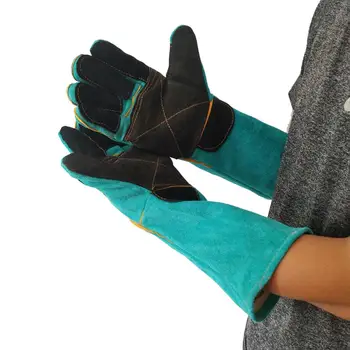 

Animal Bite-resistant Gloves Two-layer Leather Support Anti-thorn Pet Training Glove Cutting-proof Animal Handling Gloves