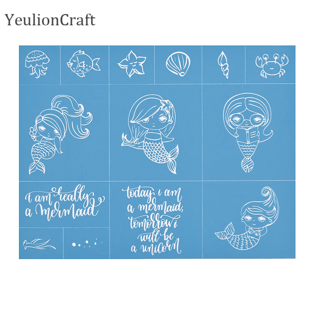 03 YeulionCraft Алфавит слова самоклеющиеся шелкография трафарет сетки передачи для подушки футболки украшения дома - Цвет: 03