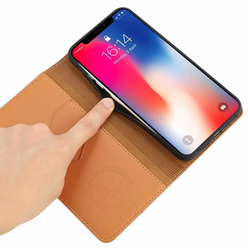 Магнитный чехол для телефона iPhone 11 SE2020 7 8 Plus деловой Чехол бумажник с отделениями