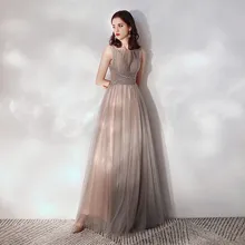 Очаровательные платья на выпускной с бусинами кристаллами дизайн свадебные платья для гостей тюль на шнуровке сзади Шикарные Вечерние вечернее, по случаю