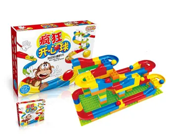 

[Funny] DIY 123pcs Rolling ball rail blocks Sliding track Larger particles Building Blocks toy Compatible with kids gift