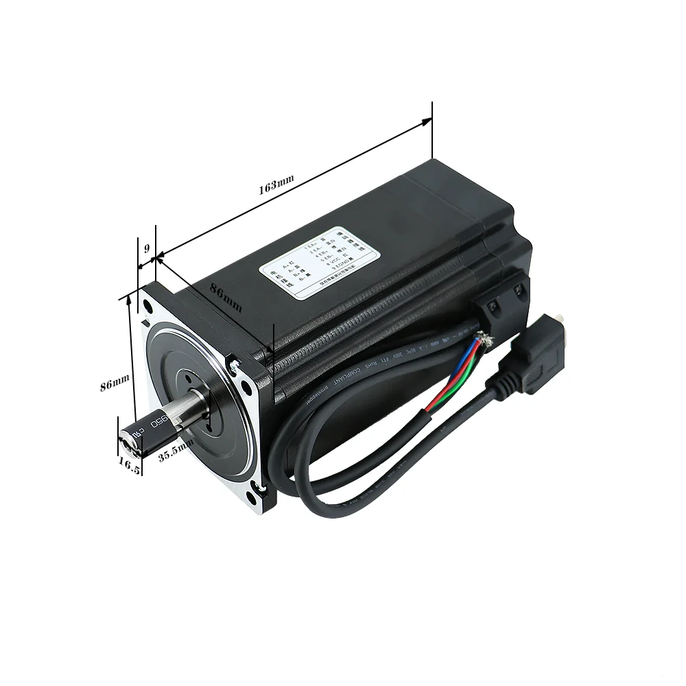 YAKO 2-phase closed loop stepper sevro motor YK286EC156C1+SSD2608H driver  12Nm(1715oz-in) Nema34 Stepper servo motor and driver