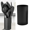 Kitchen Utensil Holder Black Plastic Cylinder Storage Tableware Drying Canister Cutlery Organizer Tools 4