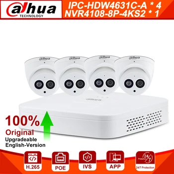 

Dahua 6MP 8+4 Security CCTV Camera Kit With NVR4108-8P-4KS2 IP Camera IPC-HDBW4631C-A P2P Surveillance System Easy To Install