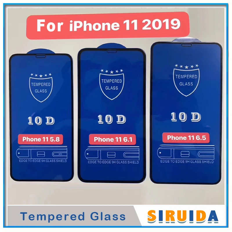 100 шт 10D защитное закаленное стекло для iPhone 11 Pro Max XR X XS стекло протектор экрана Мягкий край изогнутый