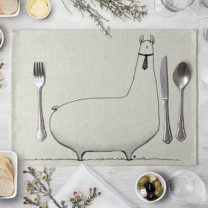 ALAZA Lovely Foxes Deer Owl Rabbit Placemats Set of 4 Heat Resistant Washable Polyester Kitchen Table Mats ALAZA Lovely Foxes Deer Owl Rabbit Placemats Set of 4 Heat Resistant Washable Polyester Kitchen Table Mats