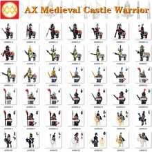 AX средневековый замок царства Рыцари Скелет всадник зеленый дракон Красный Дракон Рыцари строительные блоки детские игрушки