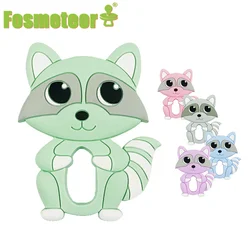 Fosmeteor Silicone Raccoon Teether Cartoon Pacifier Accessories Food Grade BPA Free For Baby Toys Safe Nursing DIY Toy Teether