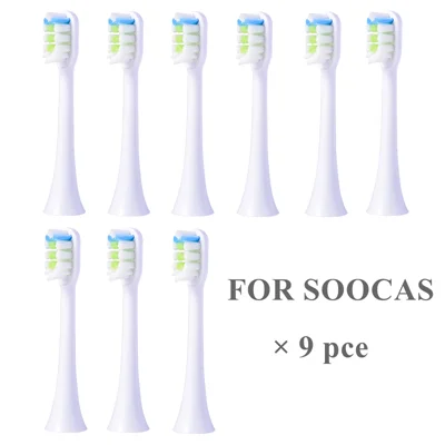 9 шт. сменные насадки для зубной щетки для Xiaomi Soocas X3/X1/X5 для Xiaomi Mijia/SOOCARE X3 насадки для электрической зубной щетки - Цвет: G