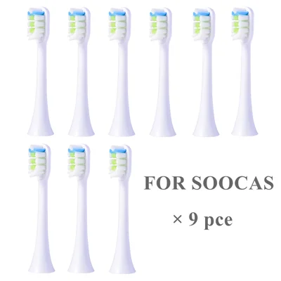 G 9 шт. сменные насадки для зубной щетки для Xiaomi Soocas X3/X1/X5 для Xiaomi Mijia/SOOCARE X3 насадки для электрической зубной щетки - Цвет: G