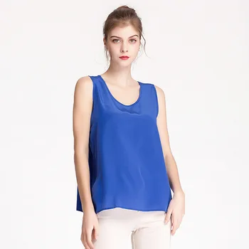 

2020 Summer Real Silk Waistcoat Women Crew Neck Camisole 100% Mulberry Silk Loose and Plus-sized Versatile Base Shirt Tops