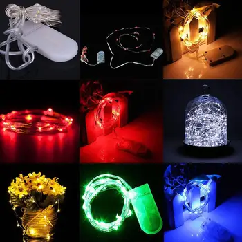 

5M LEDs Bulb Copper Wire Fairy String Light Button Battery Home Decor Bright