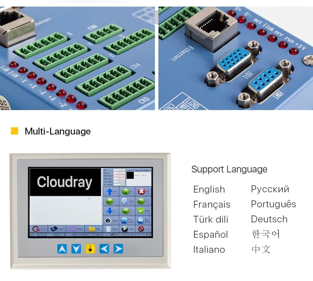 Cloudray Ruida RD RDC6344G " сенсорная панель Co2 лазерный DSP контроллер для лазерной гравировальная и режущая машина RDC DSP 6344G