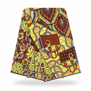 

Ankara prints batik pagne real Nigeria wax fabric African sewing wedding dress material 100% cotton high quality 6yards