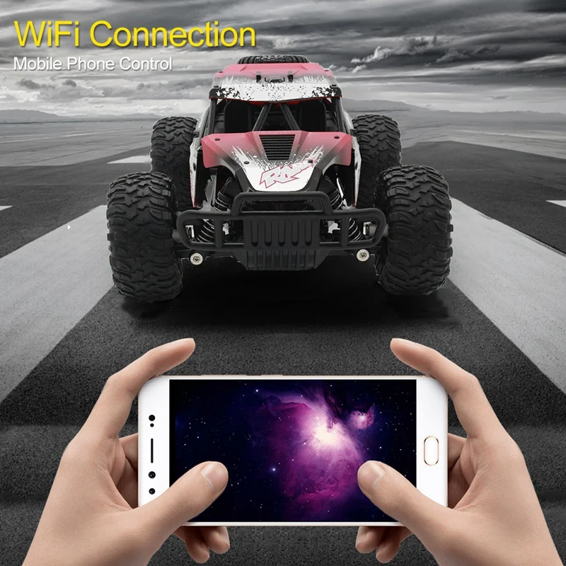 25KM/H 2.4G Electric High Speed Racing RC Car with WiFi FPV 720P Camera HD 1:18 Radio Remote Control Climb Off-Road Buggy Trucks