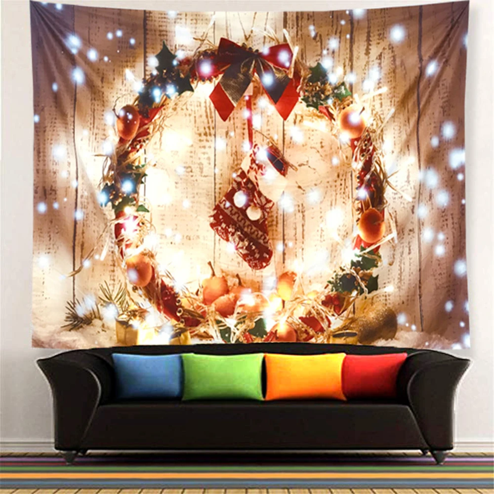 Рождественская настенная Гобеленовая оконная печать Настенный Ковер домашняя декоративная настенная вешалка ТАПИС Фреска