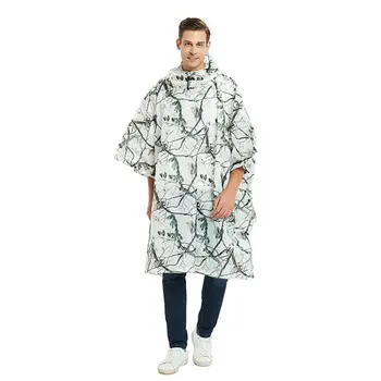 

3 In 1 Waterproof Rain Poncho Multifunctional Snow Camouflage Raincoat Ground Sheet Shelter for Hunting Camping Photograph D5BA