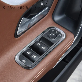 

Car Styling Door Armrest panel protect Covers Stickers For Mercedes Benz A Class W177 Window Glass Lifting Buttons Accessories