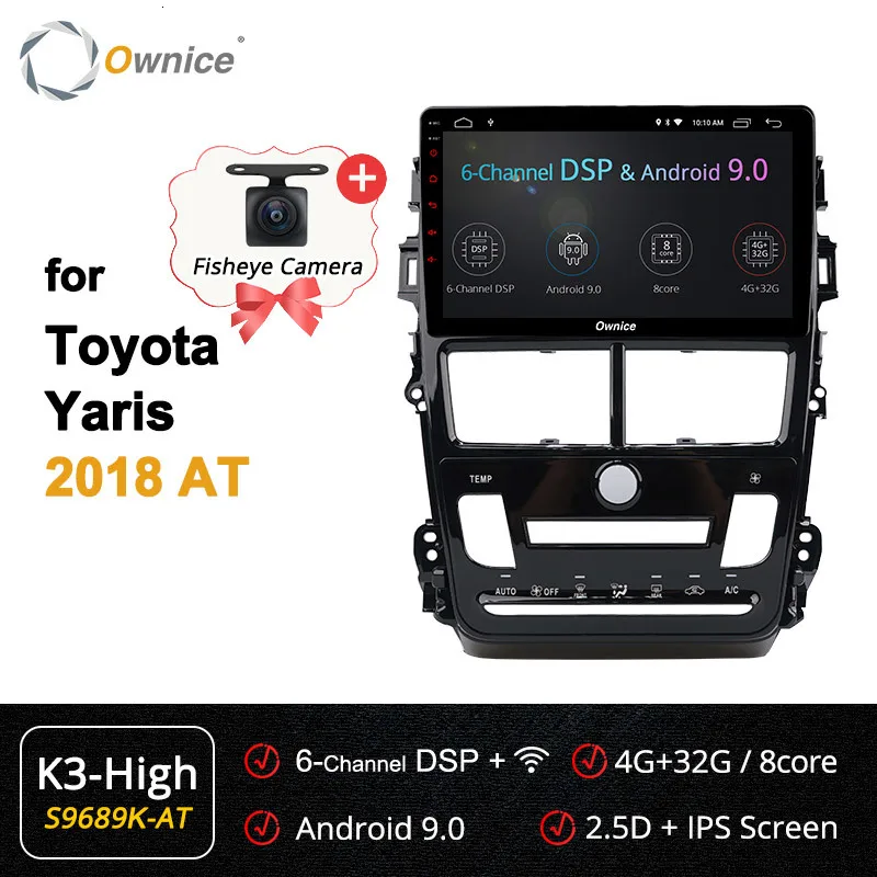 Ownice K1 K2 K3 K4 K5 K6 android 9,0 автомобильный dvd-плеер для Toyota Yaris MT AT авто радио gps аудио Carplay Автомобильный мультимедийный