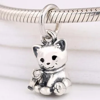 

Original Sweet Cat Paw Prints & A Collar With A Heart Pendant Beads Fit 925 Sterling Silver Charm Bracelet Diy Jewelry