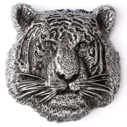 Fivela de cinto de cabeça de tigre, material diy de metal