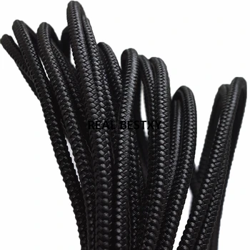 

5m/lot approx 5*5mm black Leather Round Cord with steel Leather Cord String Rope For DIY Necklace Bracelet DIY Jewelry Making
