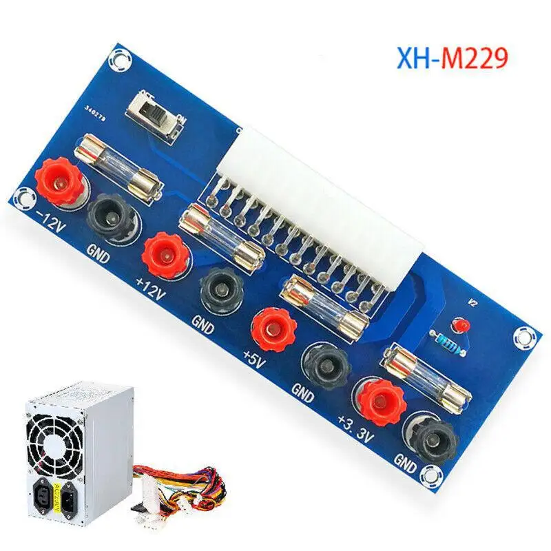 

XH-M229 Desktop PC Power ATX Transfer Board Supply Power Module Precise 24Pin(Blue)
