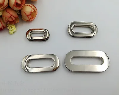 Silver Meetee 4 шт. 18/25/32/38 мм металлический яйцевидной формы ушко пряжки винт-хомут с круглым воротником для мальчиков и девочек крюк DIY сумки, цепь на ремешке для ремня аксессуары BF328 - Цвет: Silver