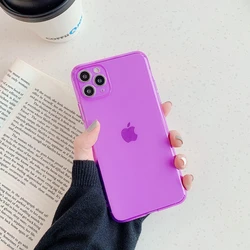 Vibrant Yellow - Orange Candy Color Soft Phone Case - Trendy & Stylish Cover - iPhone 13 Mini (PURPLE)