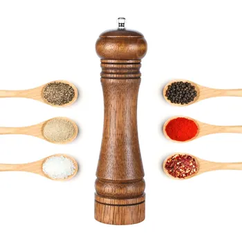 

1PC Portable Rubberwood Manual Mill Salt Pepper Grinder Kitchen Restaurant Grinding Tool