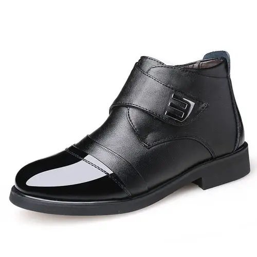 Mazefeng/ г.; высококачественные теплые мужские зимние ботинки; обувь из натуральной кожи; зимние водонепроницаемые мужские зимние ботинки; большие размеры; Папины ботинки - Цвет: Черный