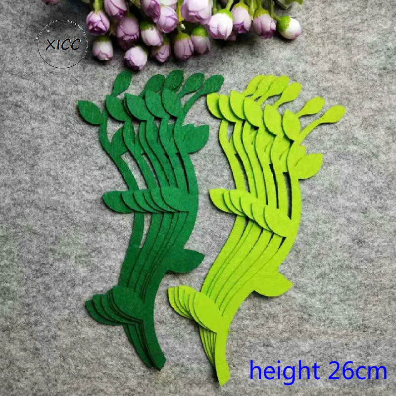 TN Leaves Non-woven Wicker Curved Wall Stickers Fish Ocean Water Grass Seaweed Felt Fabric Kindergarten Decoration Classroom DIY