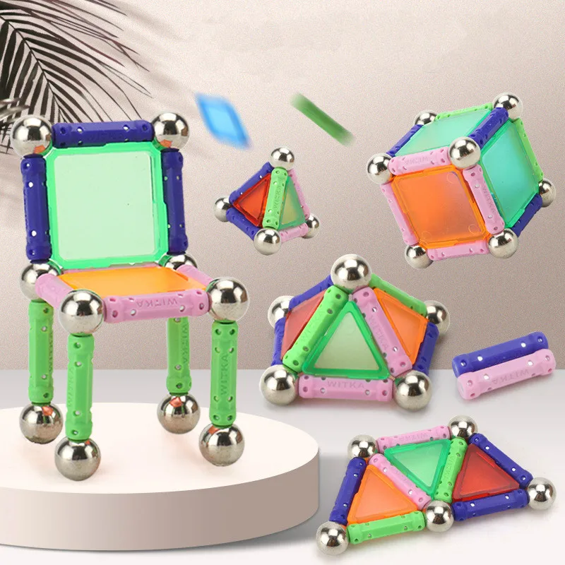 

50PCS Magnetic Sticks Building Blocks Set Magnetic Designer Constructor Puzzle Toy Magnet Educational Toys For Children