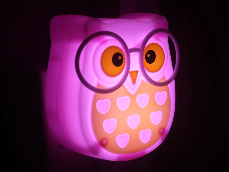 Owl Baby Night light Automatic Sensor Light Control Lamp Plug Child Kids Baby Room Led Lamp Animal Socket veilleuse