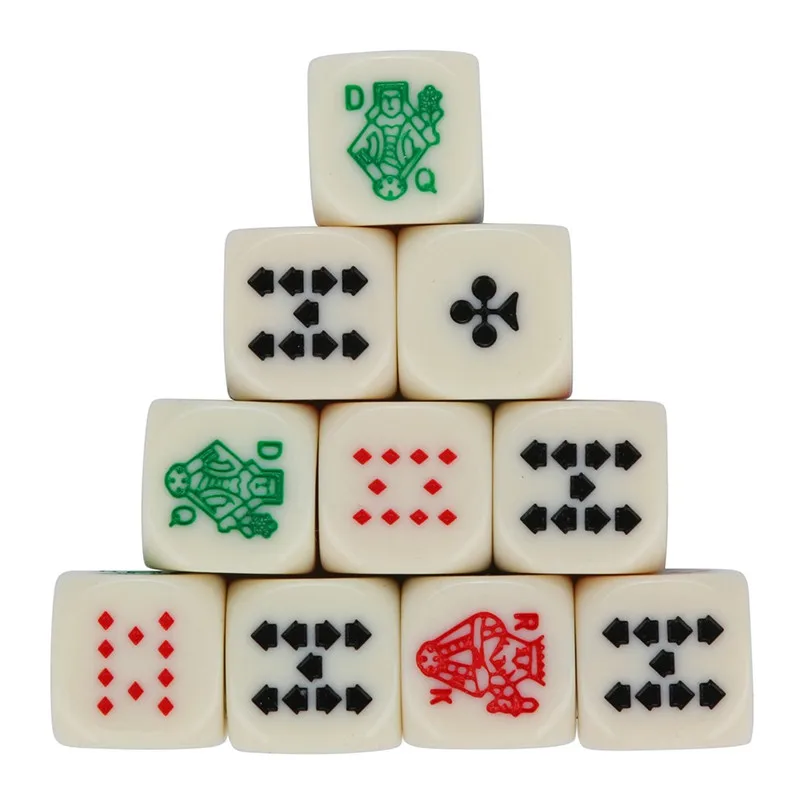 

10pcs / Set For Game Polyhedral Multi Sided Acrylic Poker Dice about 1.6cm For Entertainment 30SE12