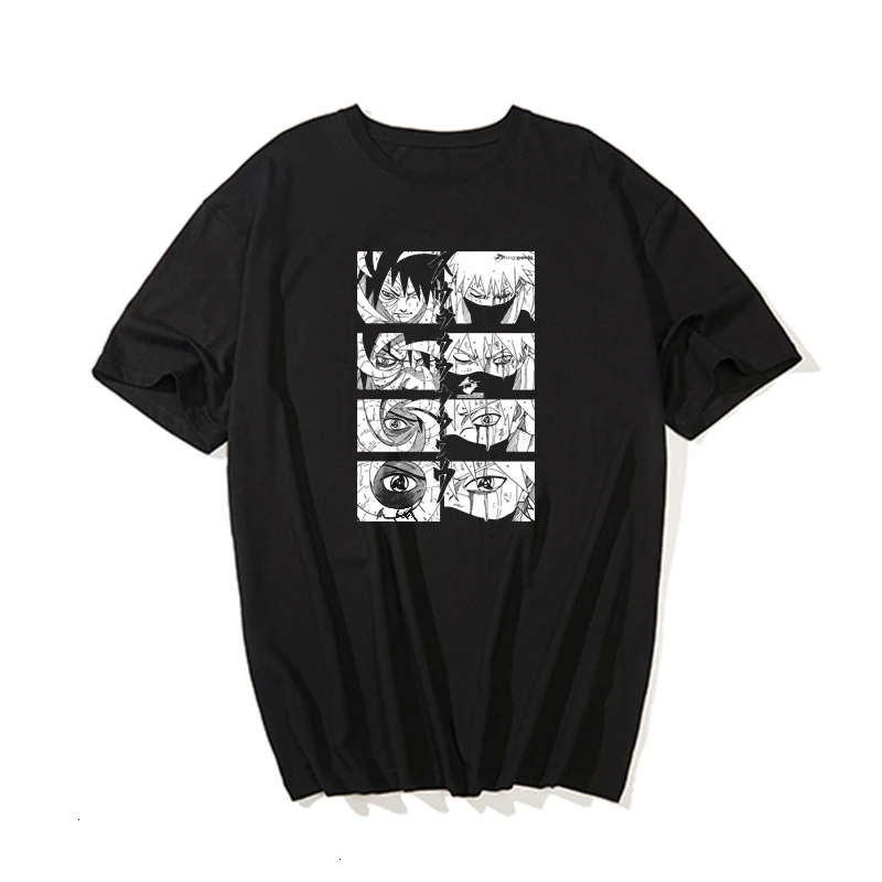 Наруто Японские футболки с героями аниме для женщин корейский стиль Tumblr панк Kawaii короткий рукав хлопок размера плюс футболка Femme одежда