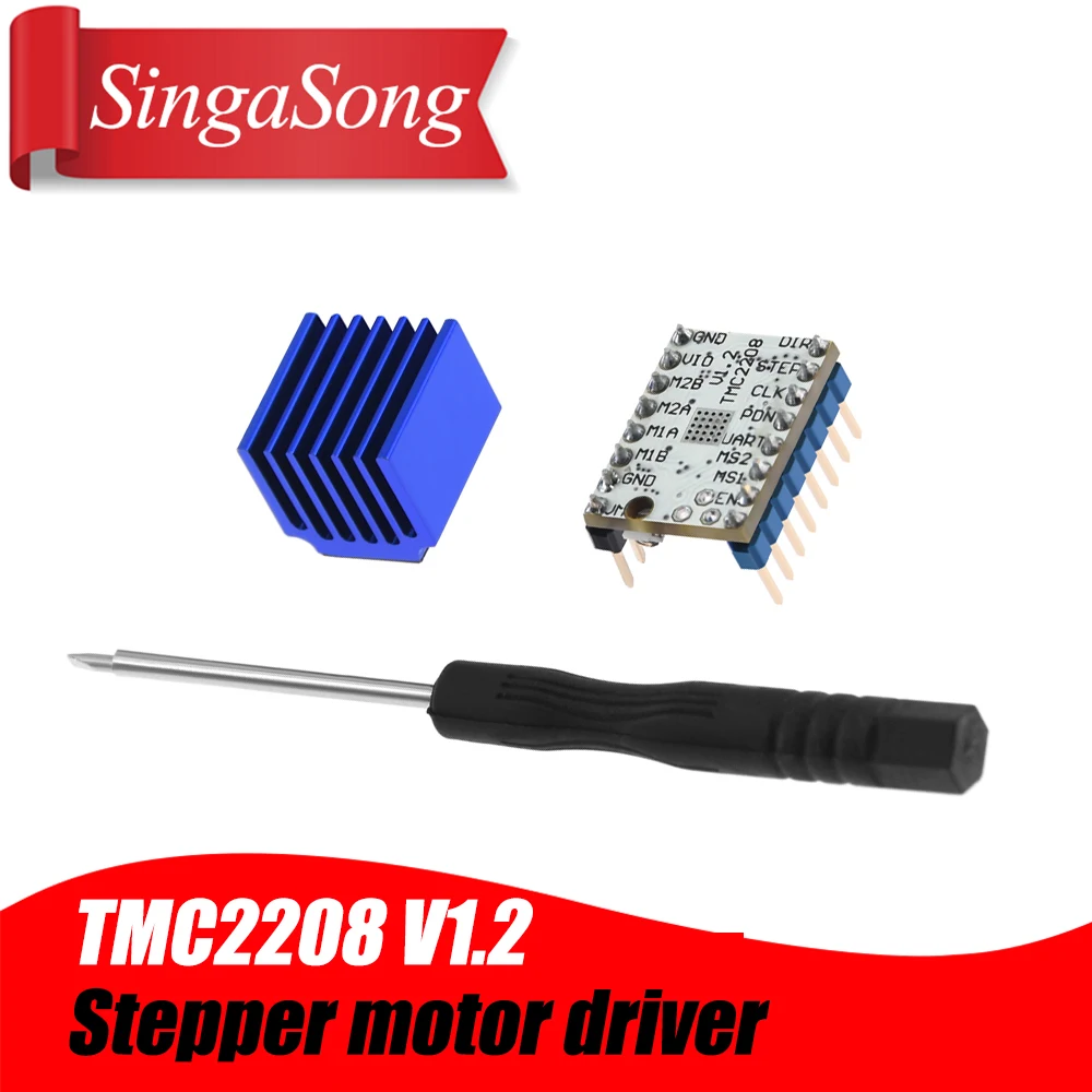 

Stepstick TMC2208 V1.2 driver Stepper Motor Super Silent With New Heat Sinks Replace TMC2100 For 3d Printer Parts