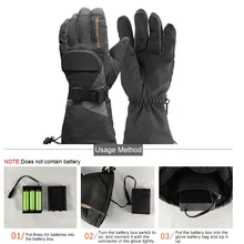 Мотоциклетные Перчатки с электрическим подогревом, теплые зимние перчатки с подогревом, водонепроницаемые перчатки с сенсорным экраном для езды на лыжах, велоспорта