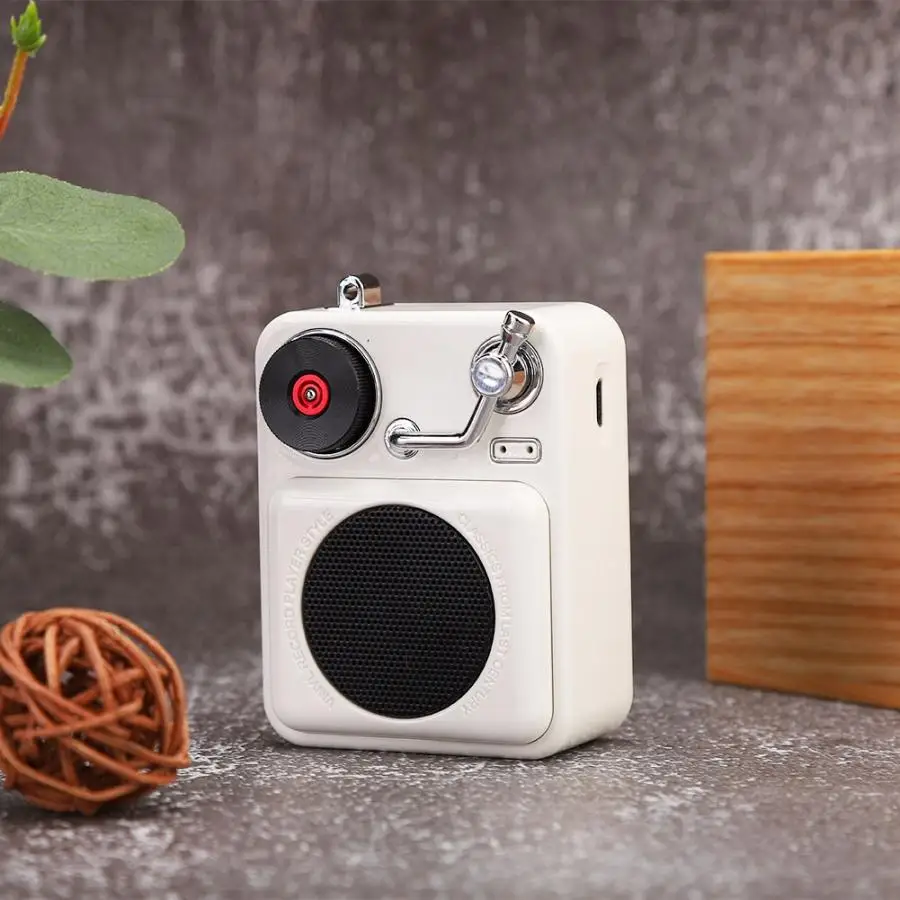 Altavoz Bluetooth мини портативный Ретро беспроводной Bluetooth 5,0 стерео бас динамик для кухни/Путешествия/рыбалки