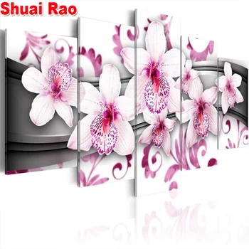 

5 piece diamond Embroidery Frangipani Blossom Diamond Painting full square round drills,diamond mosaic Rhinestones wall Decor,