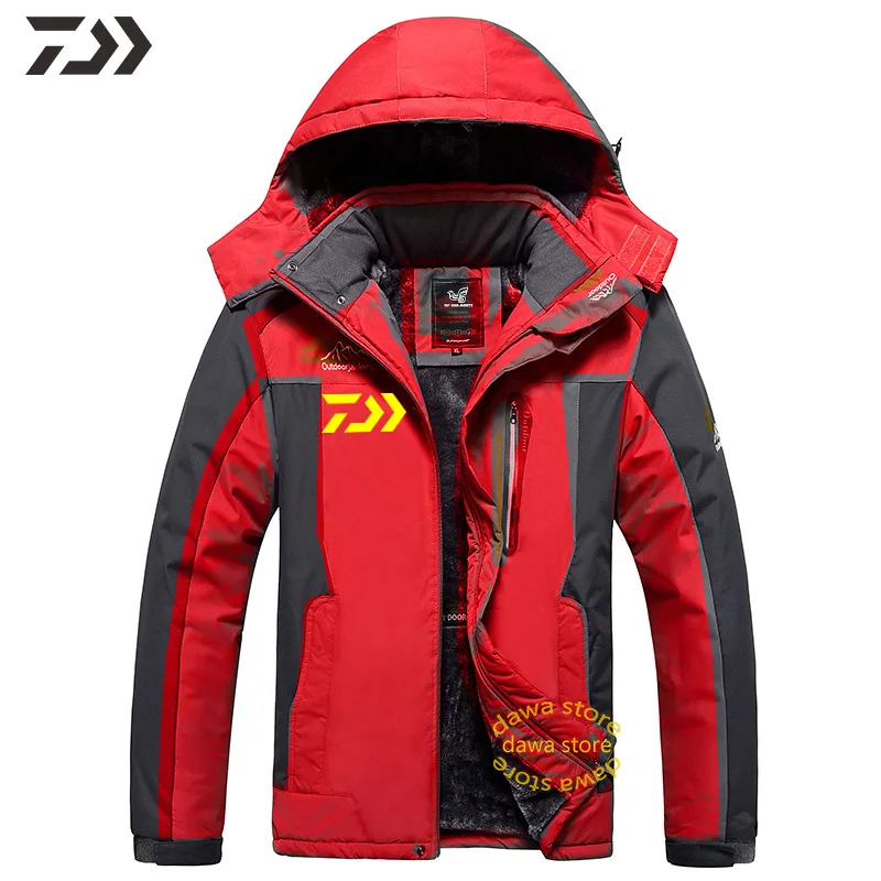 

Daiwa Fishing Clothes Winter Spring Thermal Men Fishing Jacket Removable Cap Waterproof Windproof Hiking Camping Clothing