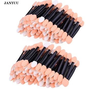

500 Pack Disposable Eyeshadow Brush Sponge Tipped Oval Makeup Tool Dual Sides Eyeshadow Brush Comestic Applicator for Girls Lady