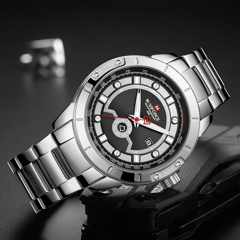 Tanie NAVIFORCE Top Brand New luksusowy męski zegarek męski moda zegarki biznesowe Casual data i tydzień wyświetlacz zegarek Relogio Masculino
