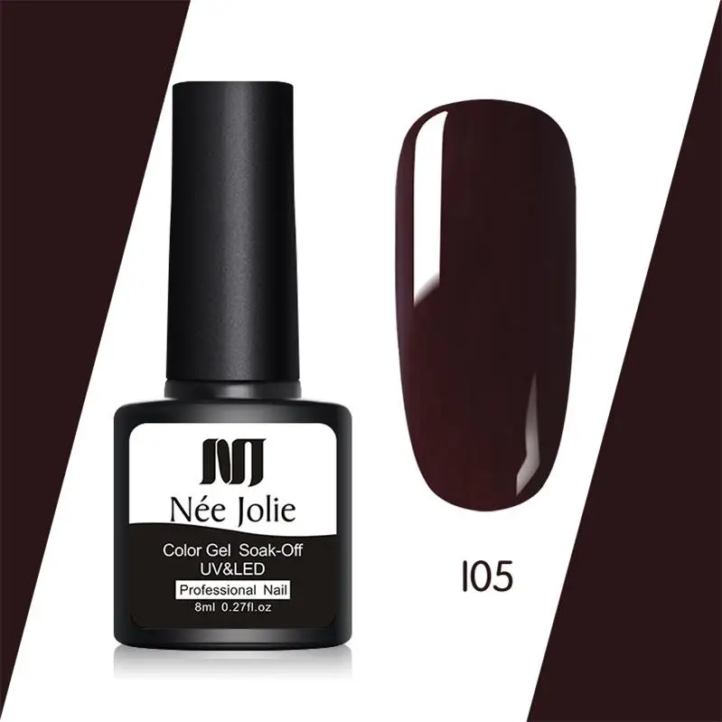 NEE JOLIE1 Bottle 8ml Caramel Series Gel Polish 11 Coffee Colors Soak Off UV Gel Varnish One-shot Color Nail Art Gel - Цвет: I05